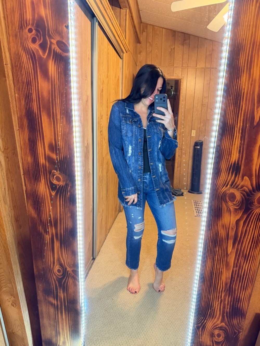 Classic Distressed Blue Women's Jeans - Mid Wash